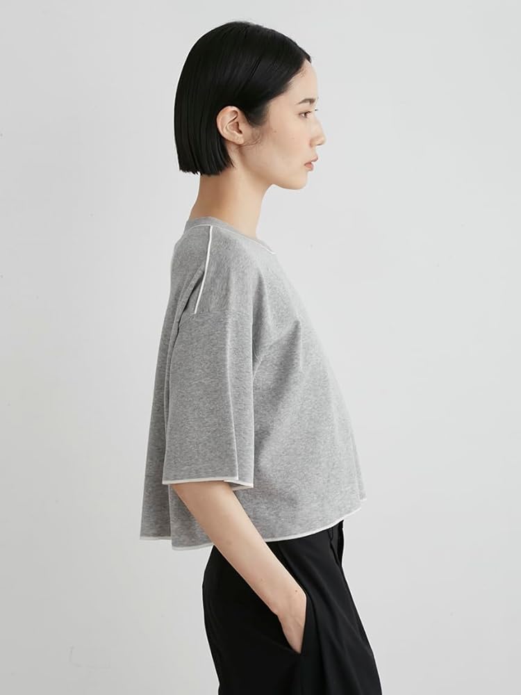 Amazon | [ミースロエ] シアーワイドTニット MWNT252006 GRY F